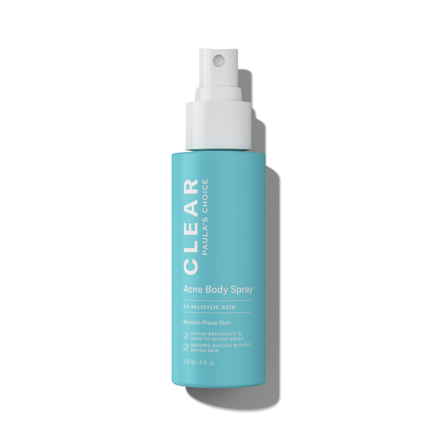 spray corporal clear para el acné y los brotes corporales